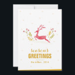 Golden Reindeer Non Photo Holiday Card<br><div class="desc">This is a non photo holiday card featuring a reindeer in the snow</div>
