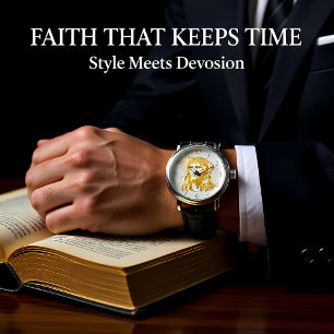 Golden Representation of Jesus Christ With Crown Watch