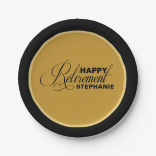 Golden Retirement Party Plates