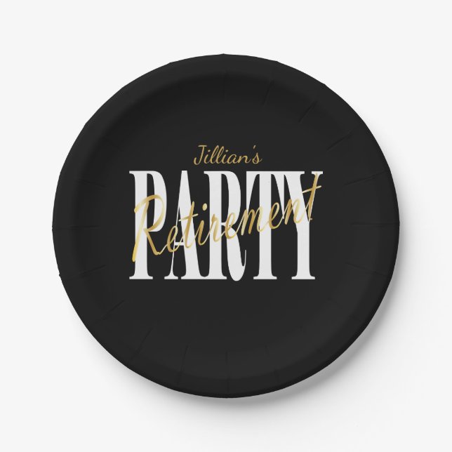 Golden Retirement Party Plates (Front)
