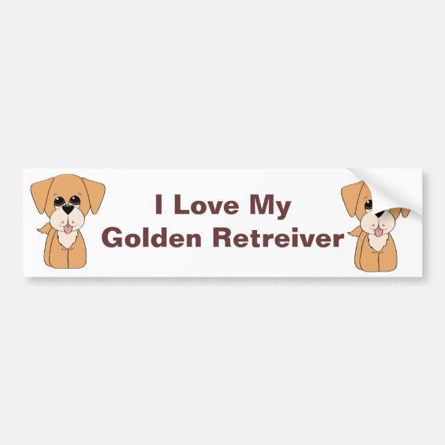 Golden Retreiver Bumper Sticker (Front)