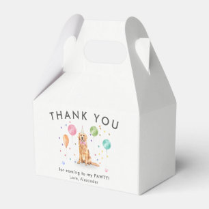 Golden Retriev Pawty Puppy Dog Birthday Thank You  Favour Box