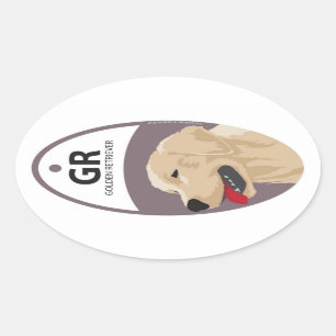 Golden Retriever 1 Oval Sticker