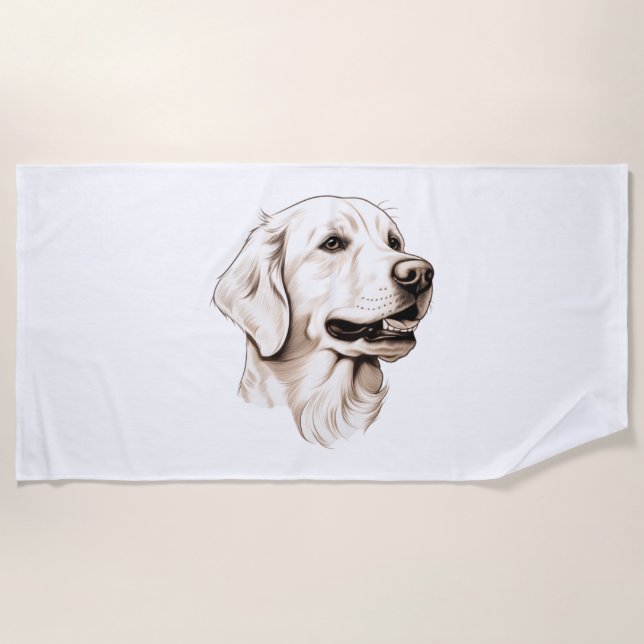 Golden Retriever  2 Beach Towel (Front)