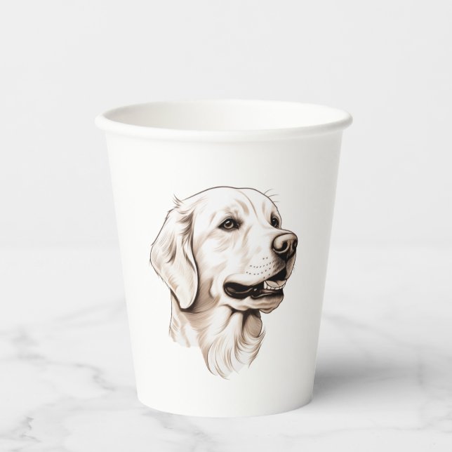 Golden Retriever  2 Paper Cups (Front)