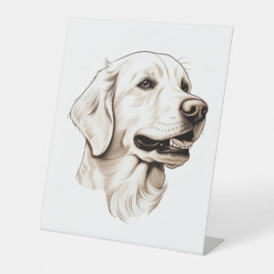 Golden Retriever 2 Pedestal Sign