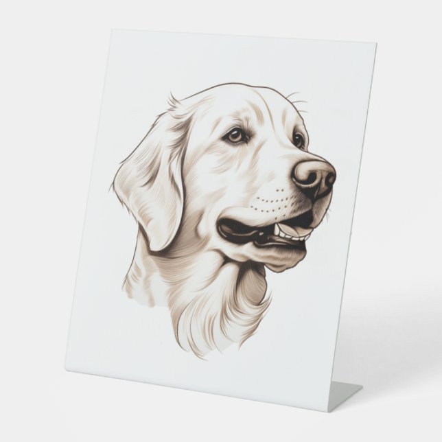 Golden Retriever  2 Pedestal Sign (Front)