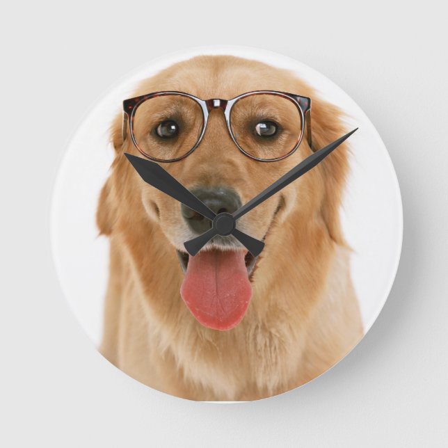 Golden Retriever 3 Round Clock (Front)