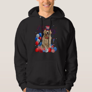 Golden Retriever 4th Of July American Flag Dog Hoodie