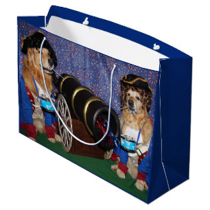 Golden Retriever 4th of July Colonial Drummers Large Gift Bag