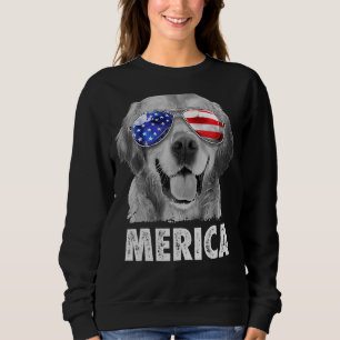 Golden Retriever 4th Of July Merica American Flag Sweatshirt
