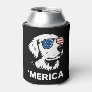 Golden Retriever 4th Of July Merica Can Cooler