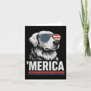 Golden Retriever 4th Of July Merica Card