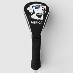 Golden Retriever 4th Of July Merica Golf Head Cover