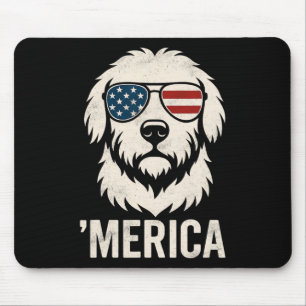 Golden Retriever 4th Of July Merica Patriotic Amer Mouse Pad