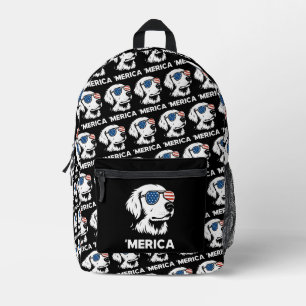 Golden Retriever 4th Of July Merica Printed Backpack