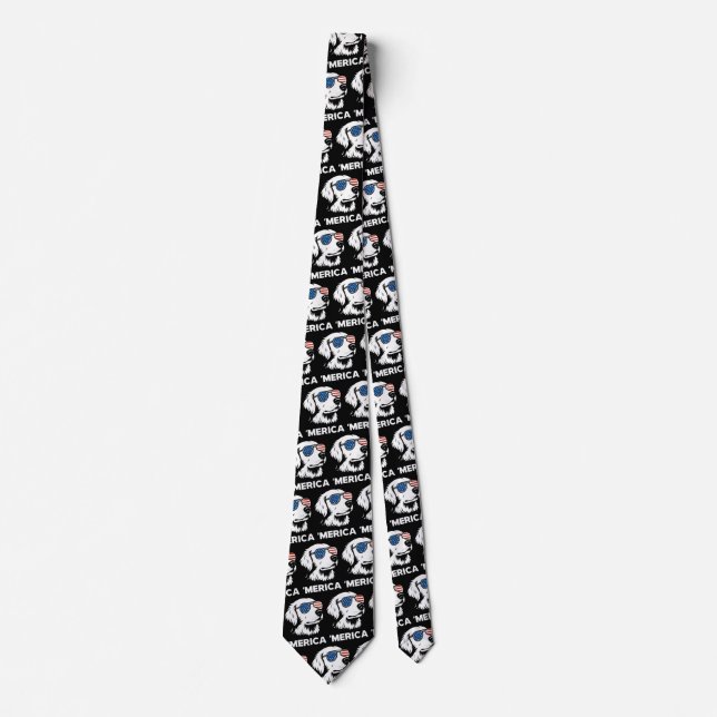 Golden Retriever 4th Of July Merica Tie (Front)