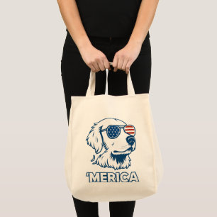 Golden Retriever 4th Of July Merica Tote Bag