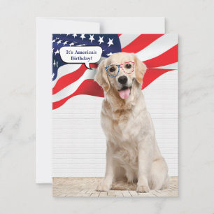Golden Retriever 4th of July Party Invitation