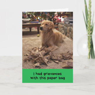 Golden Retriever Airing His Grievances Holidday Card
