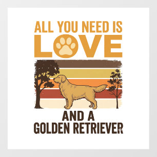 Golden Retriever All You Need Is Love Vintage Desi