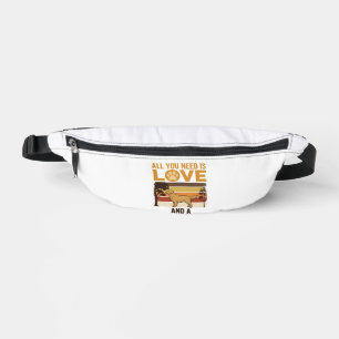 Golden Retriever All You Need Is Love Vintage Desi Bum Bags