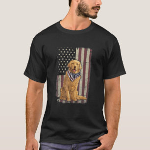 Golden Retriever American Flag Bandanna 4Th Of Jul T-Shirt