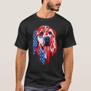 Golden Retriever American Usa Flag 4th Of July Men T-Shirt