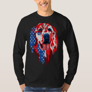Golden Retriever American Usa Flag 4th Of July Men T-Shirt
