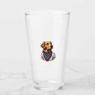 Golden Retriever Americana Vintage Engraved Shirt Glass