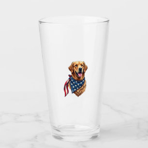 Golden Retriever Americana Vintage Engraved Shirt  Glass