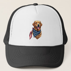 Golden Retriever Americana Vintage Engraved Shirt  Trucker Hat
