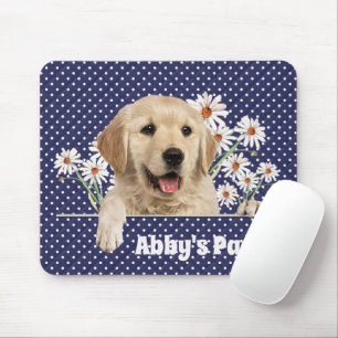 Golden Retriever and Daisies Mouse Pad