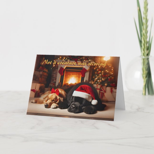 Golden Retriever and Newfie Christmas Card (Front)