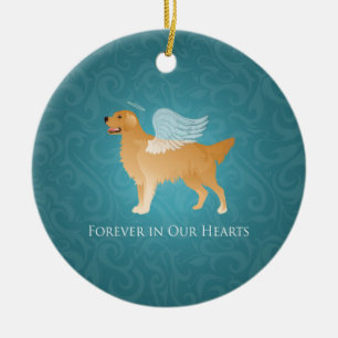 Golden Retriever Angel Dog - Pet Memorial Ceramic Tree Decoration