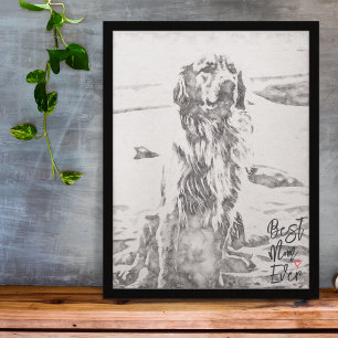 Golden Retriever Art Best Mum Ever Poster