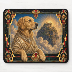 Golden Retriever, Art Deco Dog Mouse Pad