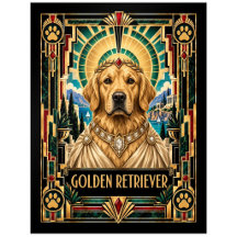 Golden Retriever, Art Deco Dog