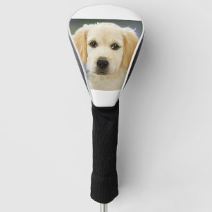 golden retriever art golf head cover