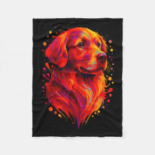 Golden Retriever Art Rtrait For Dog Owners Fleece Blanket