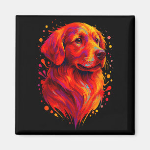 Golden Retriever Art Rtrait For Dog Owners  Magnet