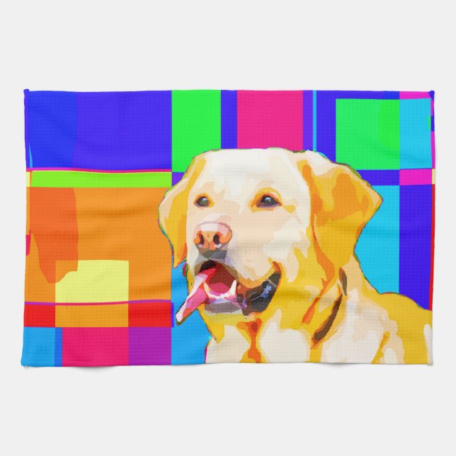 Golden Retriever Art Tea Towel (Horizontal)