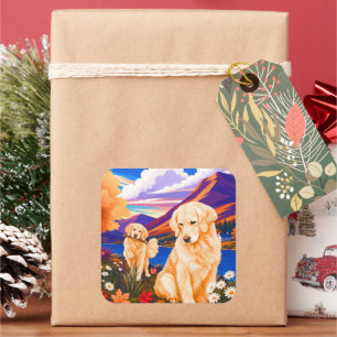 Golden Retriever • ArtMuse Square Sticker