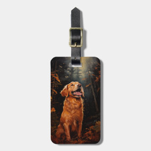 Golden Retriever at night Luggage Tag