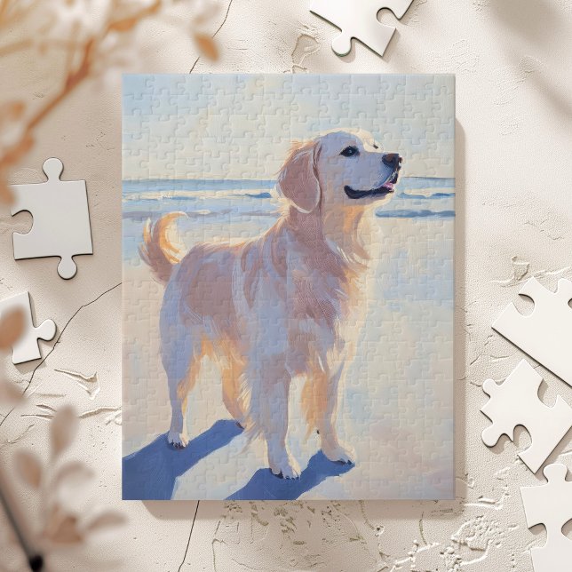 Golden Retriever at the Beach Jigsaw Puzzle (Creator Uploaded)