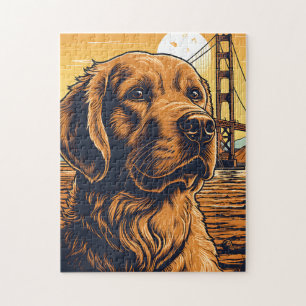 Golden-Retriever at the Golden Gate Bridge Jigsaw Puzzle