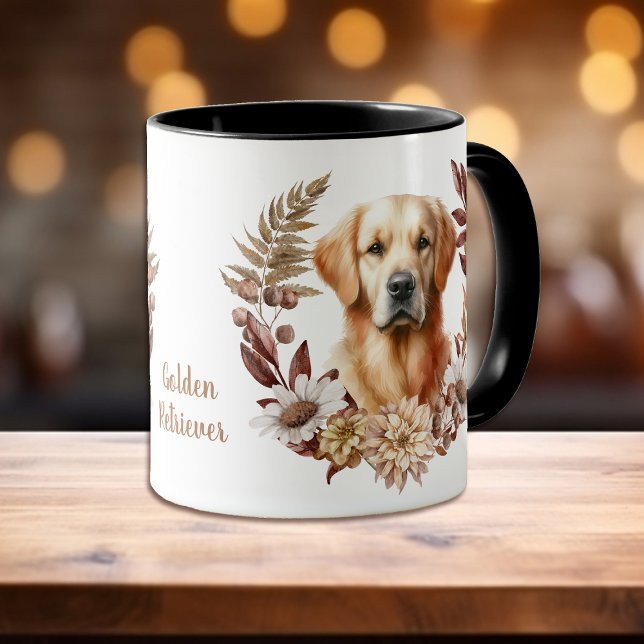 Golden Retriever Autumn Wreath Mug (Creator Uploaded)
