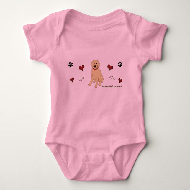 golden retriever baby bodysuit (Front)