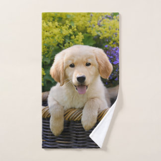 Golden Retriever Baby Dog Puppy Funny Pet Photo .. Bath Towel Set