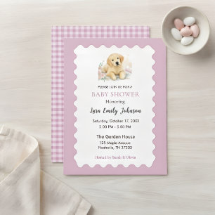 Golden Retriever Baby Shower Invitation  Baby Girl